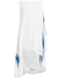 Ferragamo - Degrade-Print Draped High-Low Dress - Lyst