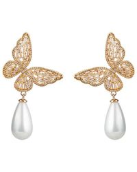Eye Candy LA - Luxe Collection 18k Plated Cz Butterfly Earrings - Lyst