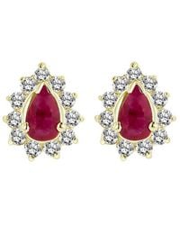 LEVARON - 14K 0.70 Ct. Tw. Diamond & Ruby Earrings - Lyst