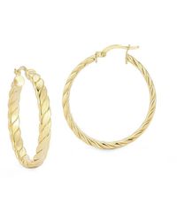 Chloe and Madison - 14k Over Silver Medium Flattened Twist Hoops - Lyst