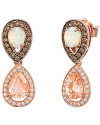 Le Vian - 14k Rose Gold 1.82 Ct. Tw. Diamond & Peach Morganite Earrings - Lyst