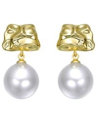 Rachel Glauber - 14K Pearl Dangle Earrings - Lyst