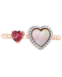 Effy Fine Jewelry - 14K Rose 0.29 Ct. Tw. Diamond & Tourmaline & 6Mm Pearl Ring - Lyst
