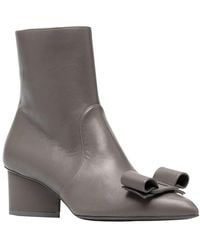 Ferragamo - Viva Bow Leather Bootie - Lyst