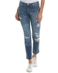 True Religion Cameron Vintage Bandana Slim Boyfriend Cut - Blue
