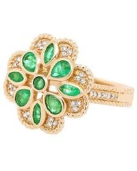 Diana M. Jewels - Fine Jewelry 14k 1.03 Ct. Tw. Diamond & Emerald Half-eternity Ring - Lyst