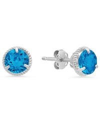 MaxColor - 14K 1.50 Ct. Tw. Topaz Halo Studs - Lyst