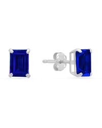 MaxColor - 14k 2.10 Ct. Tw. Lab-grown Blue Sapphire Studs - Lyst