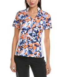 Callaway Apparel - Abstract Floral V-neck Mock 1/4-zip Pullover - Lyst