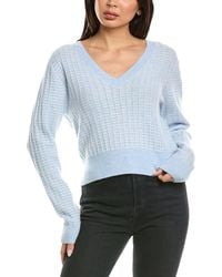 Brodie Cashmere - Ethereal Stitch V-Neck 100% Cashmere Sweater - Lyst