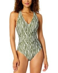 Anne Cole - V Neck Crossback One-Piece - Lyst