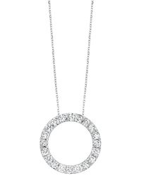 Lab Grown Diamonds - 14K 0.75 Ct. Tw. Lab-Grown Diamond Circle Pendant Necklace - Lyst