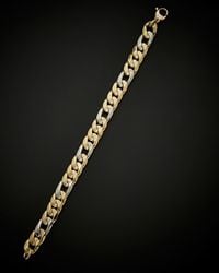 Italian Gold - 14k Two-tone Fancy Curb Link Bracelet - Lyst