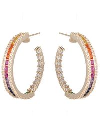 Eye Candy LA - Cz Sophia Rainbow Hoops - Lyst