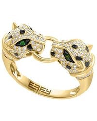 Effy Fine Jewelry - 14K 0.57 Ct. Tw. Diamond & Tsavorite Ring - Lyst