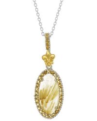 Phillip Gavriel - Rock Candy 18K & Rutilated Quartz Slice Necklace - Lyst