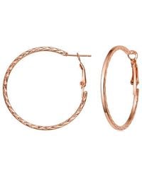Rachel Glauber - 18k Rose Gold Plated Textured Rope Hoops - Lyst