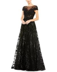 Mac Duggal - Embellished Floral Cap Sleeve A-Line Gown - Lyst
