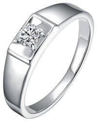 Genevive Jewelry - Rachel Glauber Plated Cz Engagement Ring - Lyst