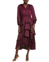 Anne Klein - Surplice Tiered Midi Dress - Lyst