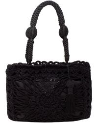 Prada - Crochet Mini Beaded Logo Bag (Authentic Pre-Owned) - Lyst