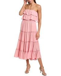 1.STATE - Strapless Smocked Waist Tiered Maxi Dress - Lyst