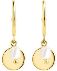 Sterling Forever - 14K Plated Morgan Disk Dangle Earrings - Lyst