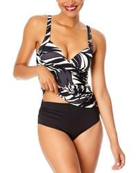 Anne Cole - Drape Front Underwire Tankini - Lyst