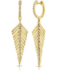 Sabrina Designs - 14k 0.17 Ct. Tw. Diamond Feather Drop Earrings - Lyst