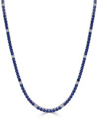 Sabrina Designs - 14k 8.52 Ct. Tw. Diamond & Sapphire Tennis Necklace - Lyst
