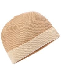 Brodie Cashmere - Contrast Ribbed Cashmere Beanie - Lyst