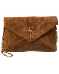Saint Laurent - Cassandre Small Suede Chain Pouch - Lyst