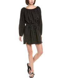 James Perse - Gathered Linen Mini Dress - Lyst