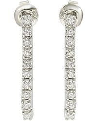 Suzy Levian - Silver Cz Line Earrings - Lyst