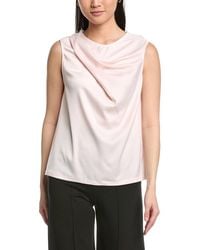 Anne Klein - Mixed Media Pleated Top - Lyst