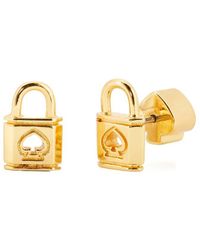 Kate Spade - Lock And Spade Cz Studs - Lyst