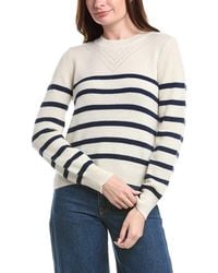 Isla - Lacey Stripe Pointelle Cashmere Top - Lyst