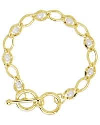 Sterling Forever - 14k Plated 4-5mm Pearl Amedea Bracelet - Lyst