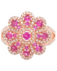 Diana M. Jewels - Fine Jewelry 14k Rose Gold 1.32 Ct. Tw. Diamond & Sapphire Half-eternity Ring - Lyst
