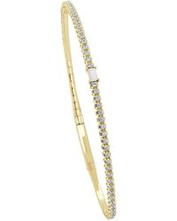 Sabrina Designs - 14k 0.44 Ct. Tw. Diamond & Pearl Flexible Bangle Bracelet - Lyst
