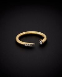 Italian Gold Over Silver - Italian Vermeil 0.10 Ct. Tw. Ring - Lyst