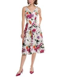 Tahari - Sleeveless Midi Dress - Lyst