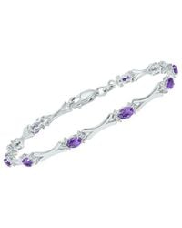 Gemstones - 1.86 Ct. Tw. Diamond & Amethyst Bracelet - Lyst