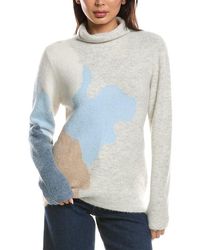 Forte - Lofty Intarsia Funnel Neck Alpaca-Blend Sweater - Lyst