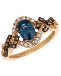 Le Vian - Le Vian 14k Rose Gold 1.10 Ct. Tw. Diamond & Blueberry Sapphire Ring - Lyst