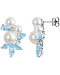 Rina Limor - 5.46 Ct. Tw. Gemstone & 4.5-6.5Mm Pearl Earrings - Lyst