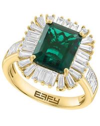 Effy Fine Jewelry - 14K 4.17 Ct. Tw. Lab-Grown Diamond & Lab-Grown Emerald Ring - Lyst