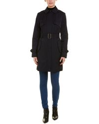 Cole Haan Classic Double-breasted Trench Coat - Blue