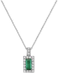 Forever Creations USA Inc. - Forever Creations 14K 1.65 Ct. Tw. Diamond & Emerald Halo Pendant Necklace - Lyst