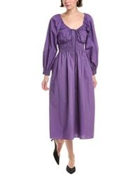 Rebecca Taylor - Poplin Smocked Waist Maxi Dress - Lyst